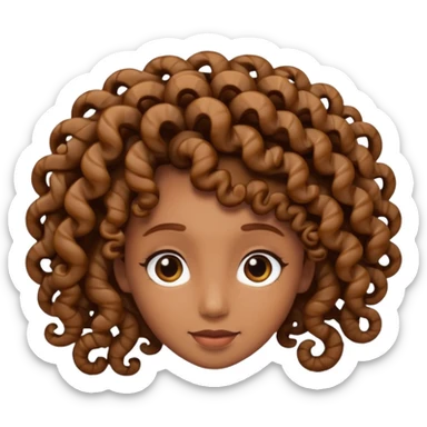 curly hair strand shaped like a spiral sticker