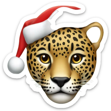 Jaguar with Christmas hat sticker