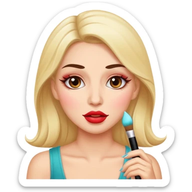 wife with beautiful makeup drools sticker