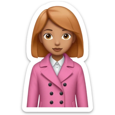 A caramel skinned girl that’s skinny and wears a pink coat  sticker
