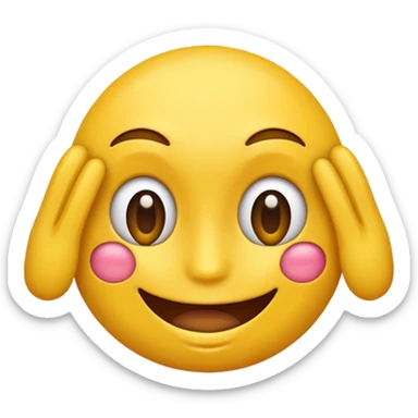 Emoji amarillo mordiéndose la uña (😊+💅) sticker