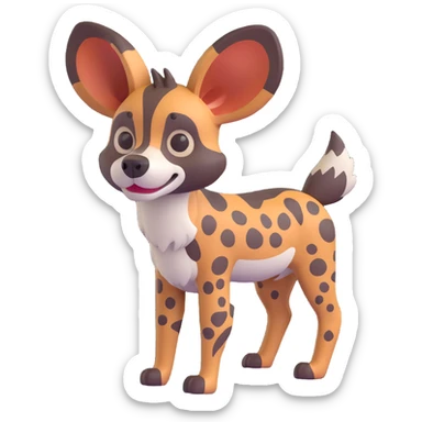 african wild dog sticker