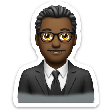 Creative man looking sharp with pony and glasses  sticker