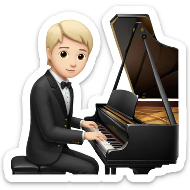 a pianist is playing the piano sticker