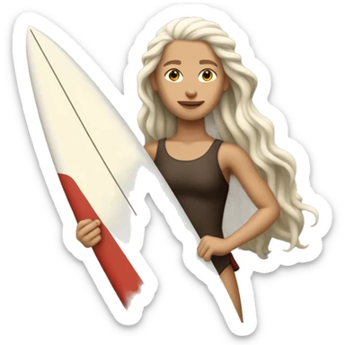 danaerys targaryen as a surfer sticker