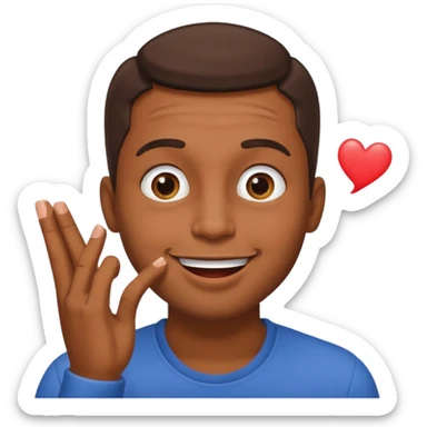 Un homme brun qui envoi un bisous. sticker