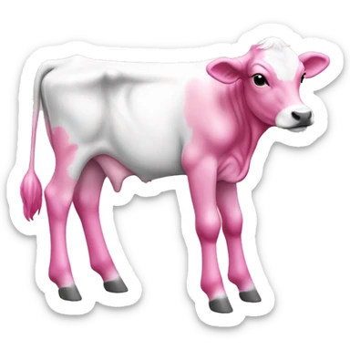 Hot Pink and white calf side profile x 4 legs  sticker