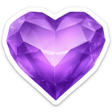 purple crystal heart sticker