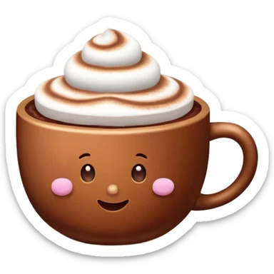 cup of cocoa with marshmallows, no face sticker