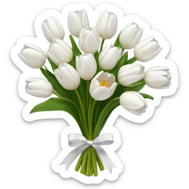 white tulip bouquet  sticker