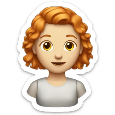 Ginger girl with a mullet haircut sticker