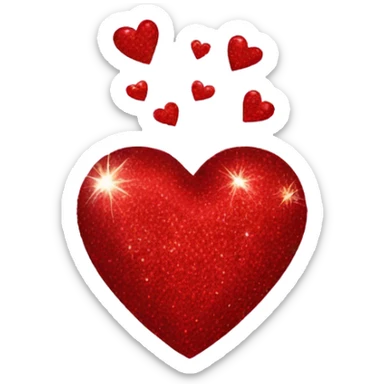 Red sparkly heart sticker