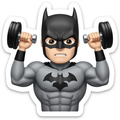 Batman lifts dumbbells sticker