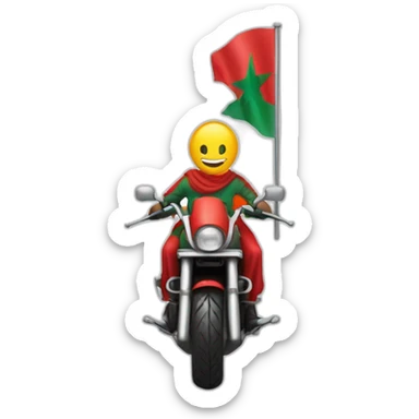 quelqu'un sur une moto avec le drapeau du Maroc derrière sticker
