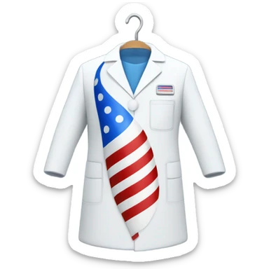 Barber pole with surgeon coat sticker