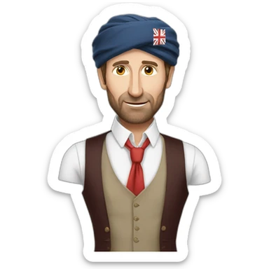 Gareth Southgate wearing a turban and waistcoat sticker
