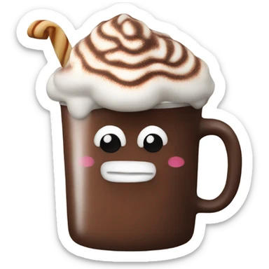 Hot chocolate with a foam sticker