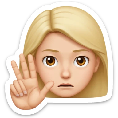 Annoyed face with hand sticking out sticker