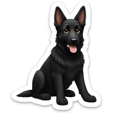 Black german shepherd sticker