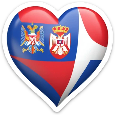 heart with serbia flag sticker