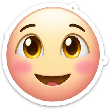 blushing emoji face with stars coming out of eyes. smiling cutely sticker