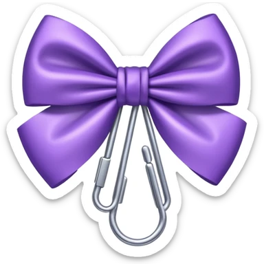 one silver paper clip with a purple bow in the middle sticker