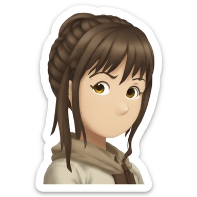 Sasha Braus brown hair hair in a ponytail anime attack on titan sticker