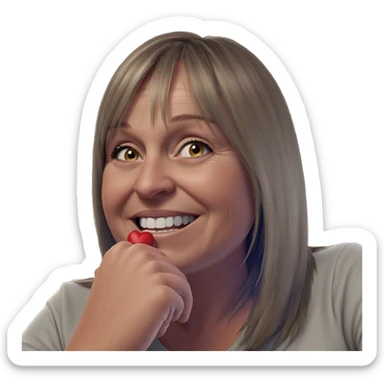 happy girl indoors with heart sticker