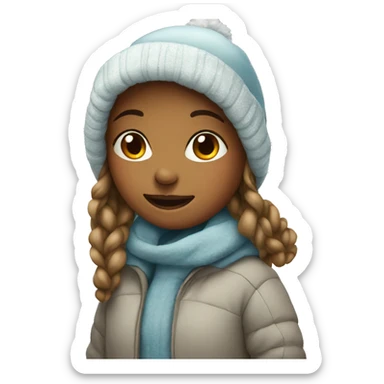 girl in winter attire sticker