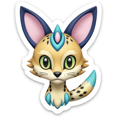 Meloetta-Sergal-Serval-Cresselia-Palkia-Stitch-Fakémon-creature-hybrid sticker