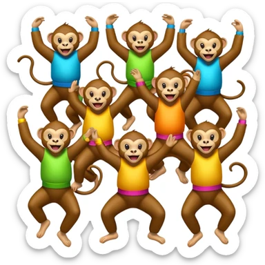 Halay çeken maymunlar sticker