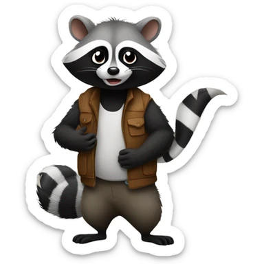 raccoon, possum, and skunk sticker