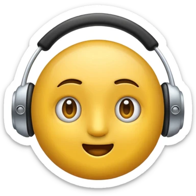 Ein gelber runder Emoji mit geschlossenen augen Augen. Total im moment. Glücklich, leichtes lächeln. Verträumt. Leichtigkeit. Freiheit. Overearkopfkörer auf dem kopf sticker