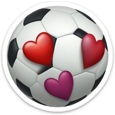soccer ball with hearts around i sticker