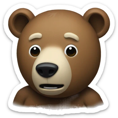 modified bear radiohead sticker