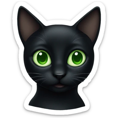 A black cat with green eyes sticker