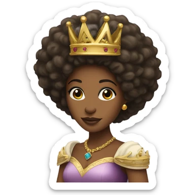 A princess’s with an Afro and a gold crown sticker