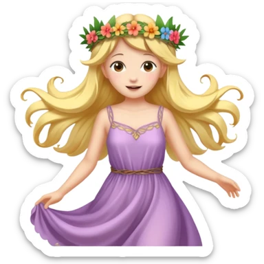 Fairy frolicking in a field sticker