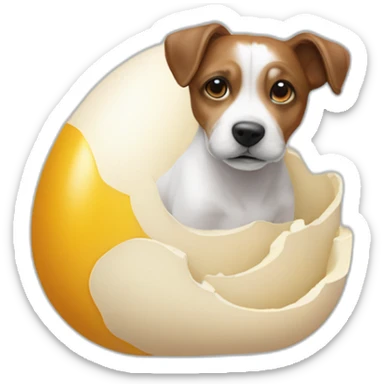 chien sur un oeuf sticker