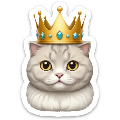 scottish fold with crown sticker