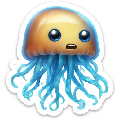 Jellyfish with blue lightning tentacles  sticker