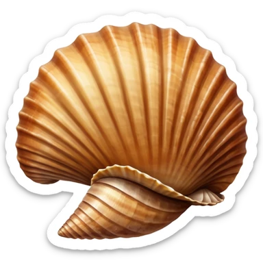 create a open brown seashell sticker