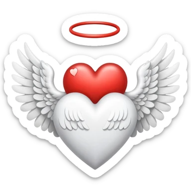 heart with angel wings sticker