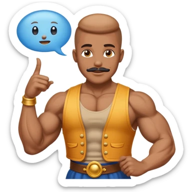 Genie with Speech Bubble saying it is done sticker