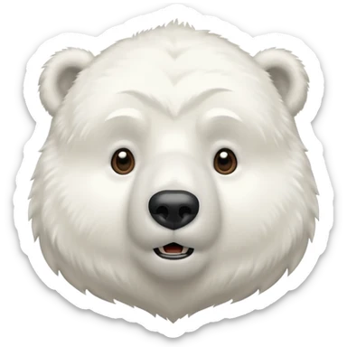 polar bear, chin support, suprise, half body sticker