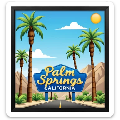 Palm Springs California sign with palm trees sticker