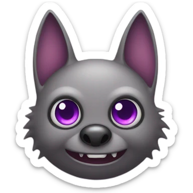 bat with purple eyes sticker