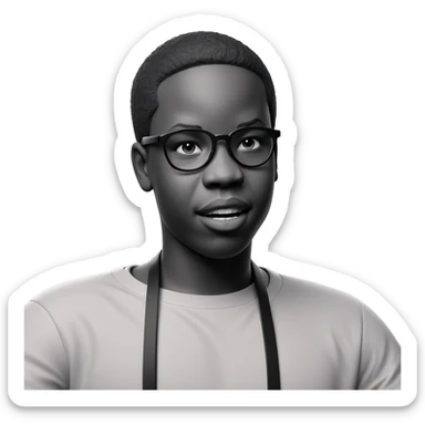 monochrome portrait of a boy sticker