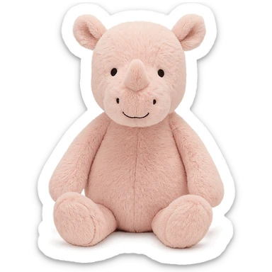 jellycat stuffed plush baby pink rhinoceros sticker
