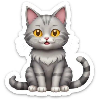 cat full body sitting winking sticker